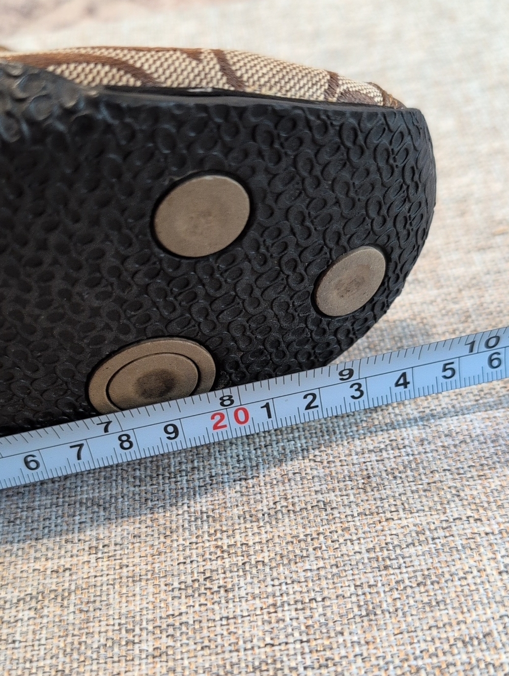 Coach Brown Signature Monogram Sneakers with Gold Toe Detail - Picture 9 of 10